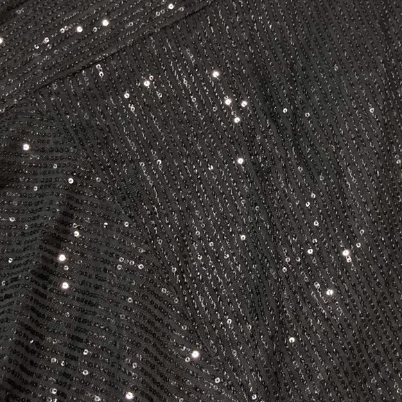 Ember Asymmetrical Handkerchief Black Sequin Midi Skirt - Picture 8 of 8